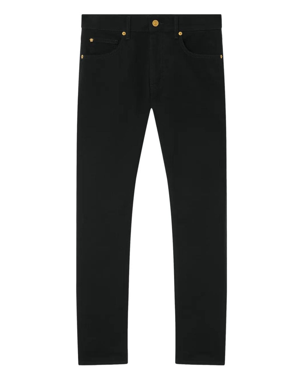 Versace Black Tone Embroidered Jeans for men