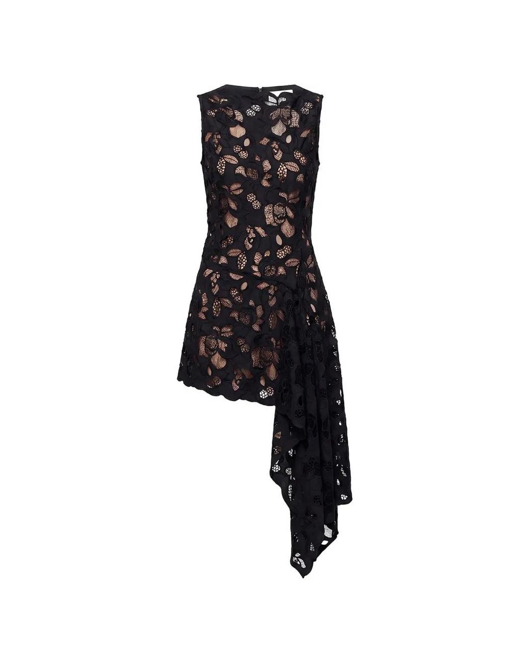 Monse Black Asymmetrical Sleeveless Mini Dress