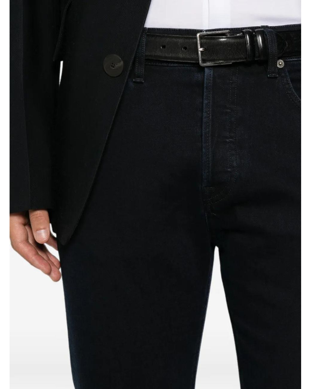 Dondup Black Logo-Patch Jeans for men