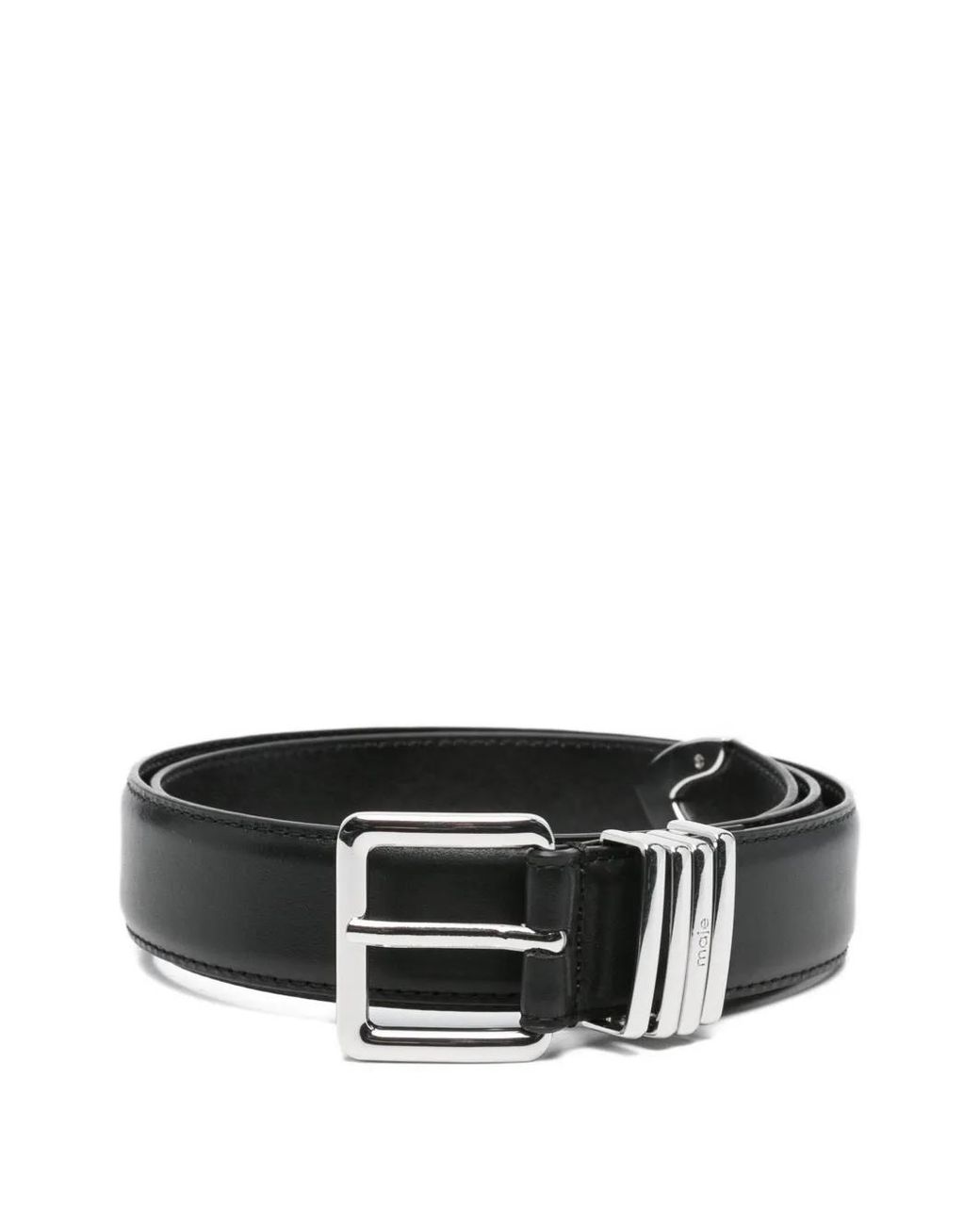 Maje Black Smooth Leather Belt