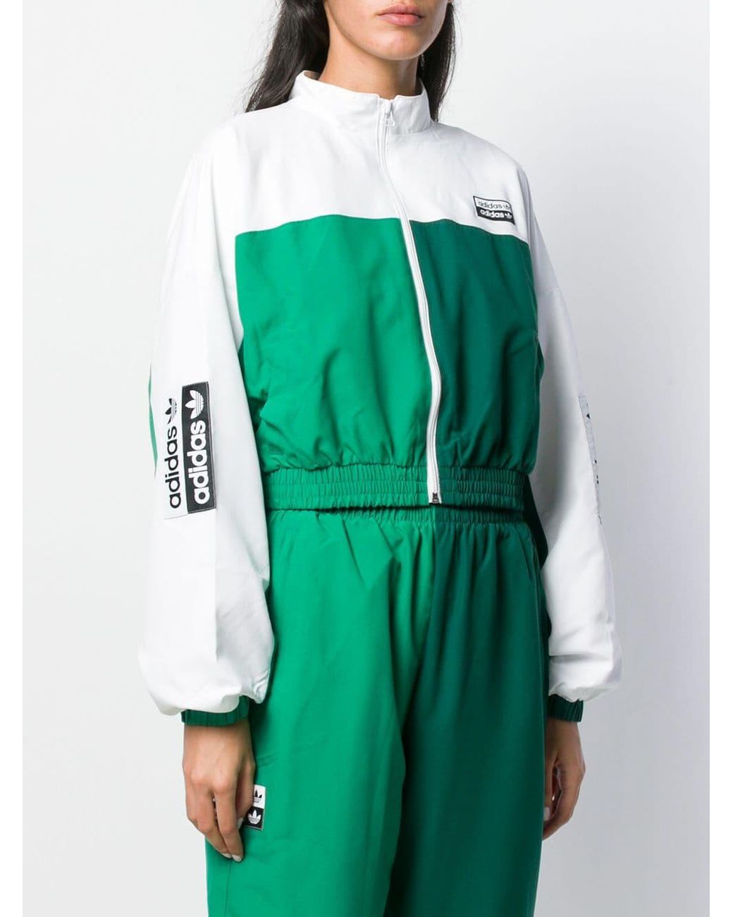 adidas Cropped Track Lyst | Green in Jacket