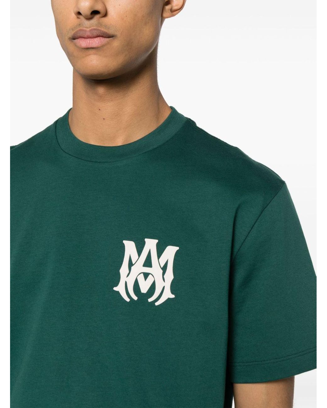 Amiri Logo-stamp Cotton T-shirt in Green for Men | Lyst