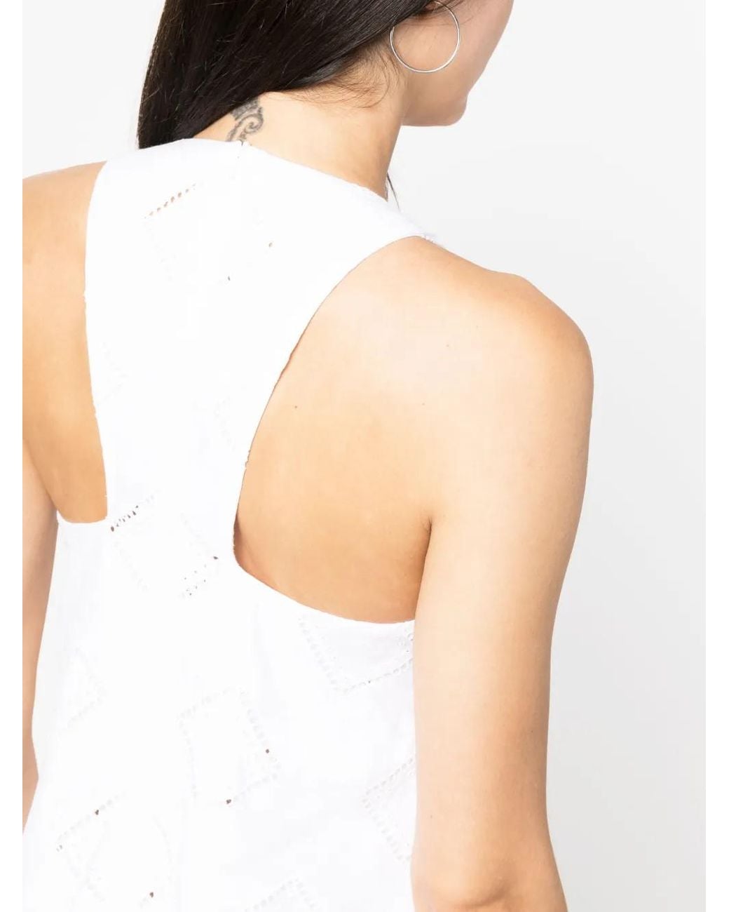 Kiton White Perforated-Detailed Maxi Dress