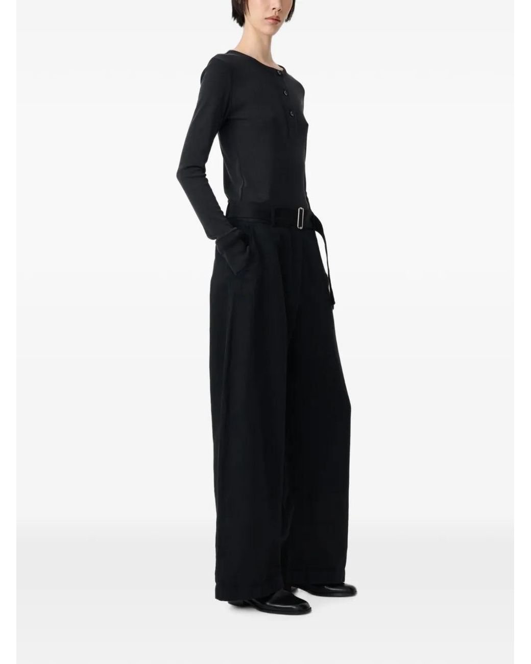 Studio Nicholson Black Roane Butoned Top
