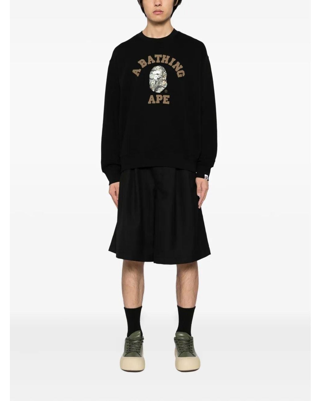 A Bathing Ape Black Logo-Printed Sweatshirt for men