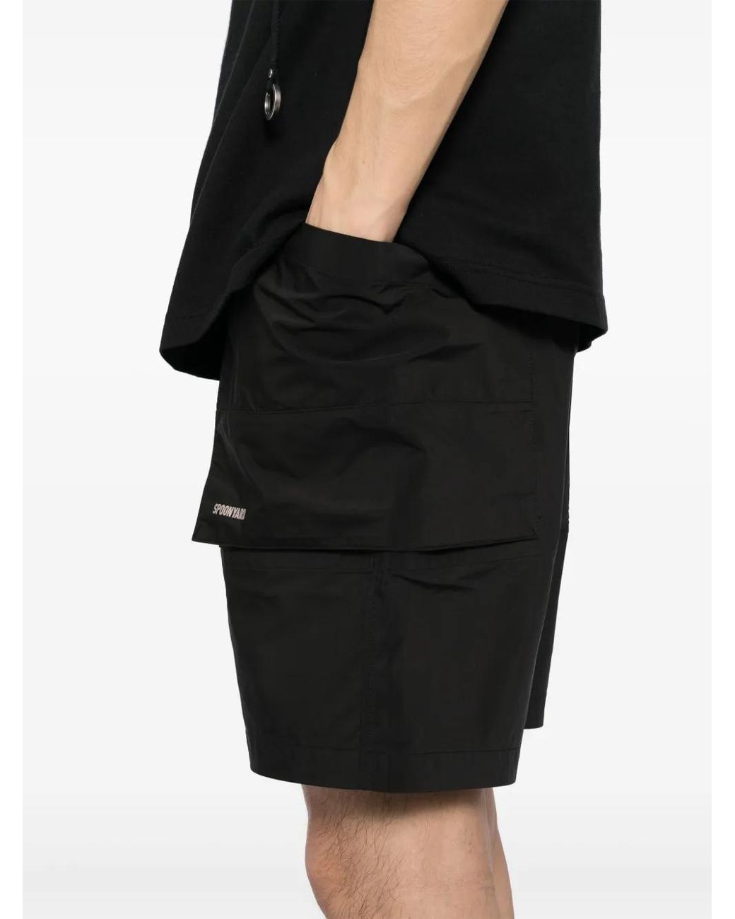Spoonyard Black Solotex 3D Patch Pockets Shorts