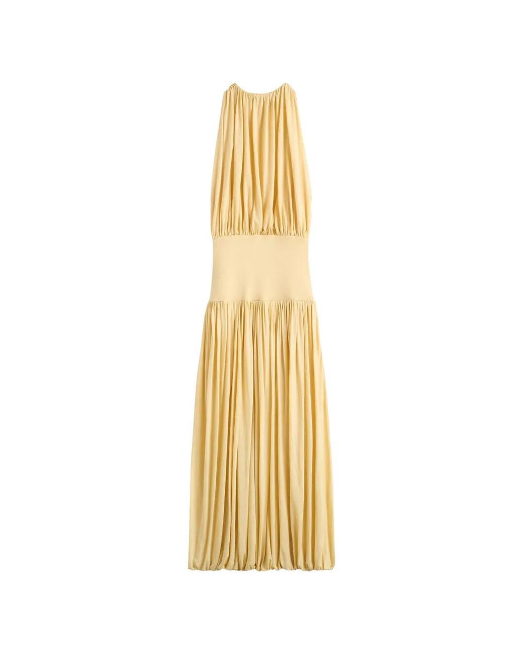 Totême Metallic Gathered Long Dress