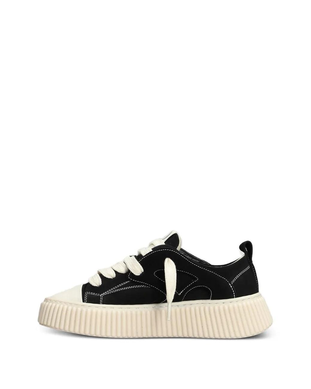 Rhun Black Round Toe Suede Sneakers