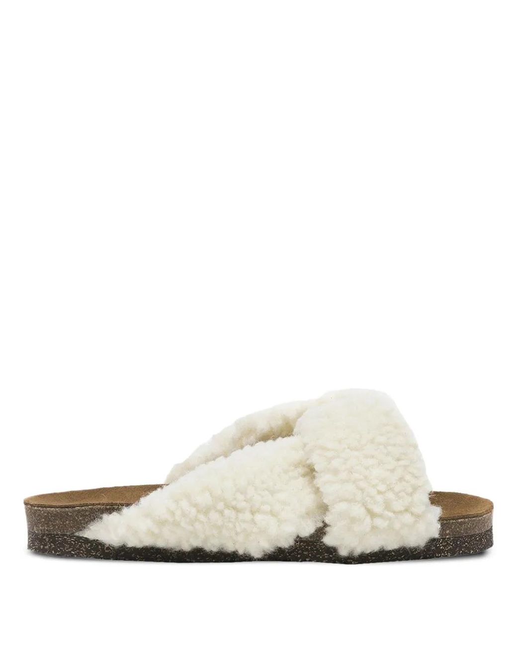 Flattered White Lou Teddy Flat Sandals