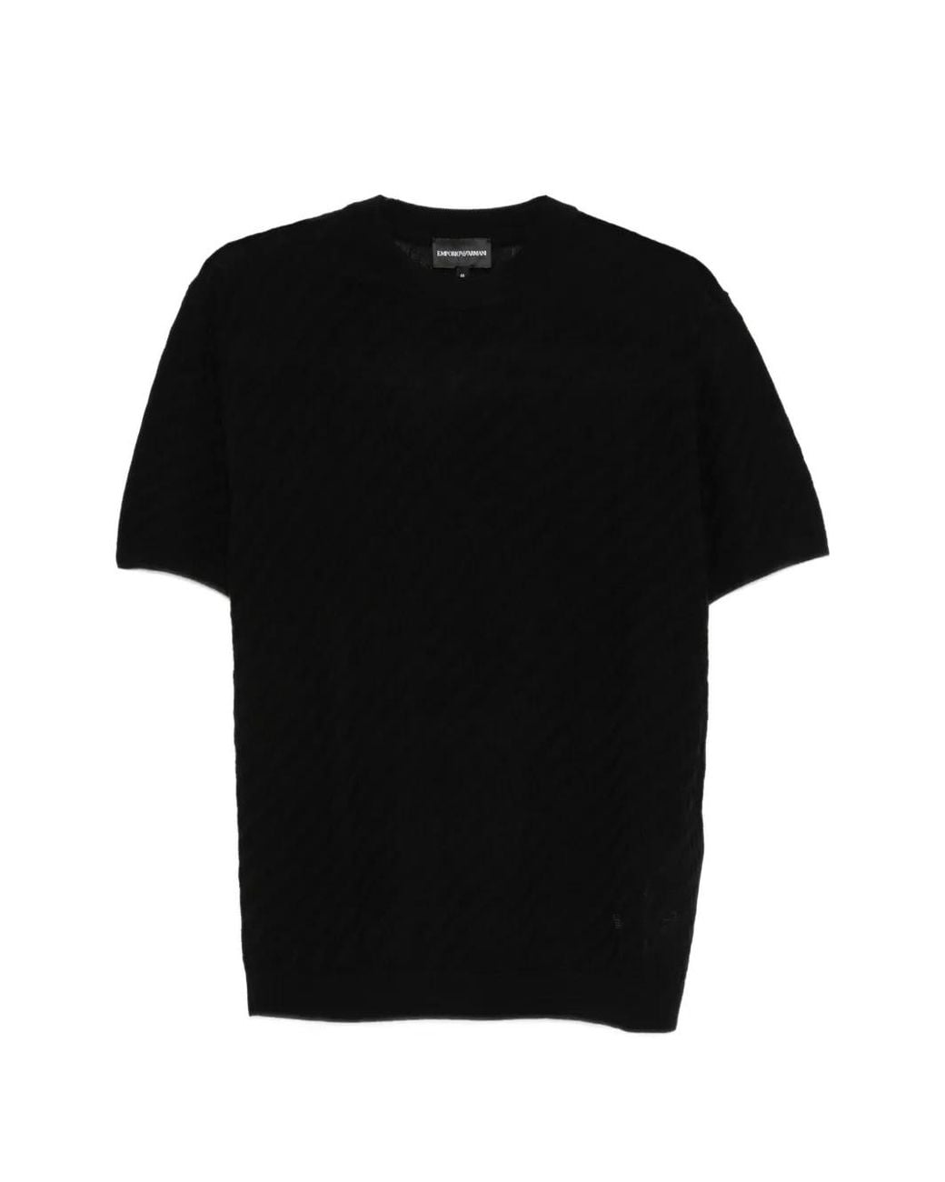 Emporio Armani Black Round-Neck Short-Sleeve T-Shirt for men