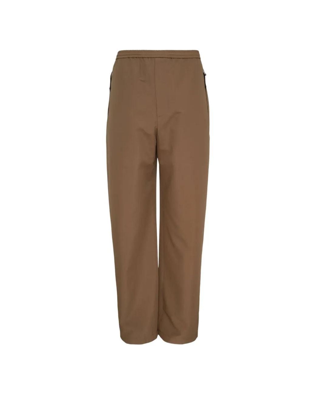 Jil Sander Brown Elasticated-Waist Trousers for men