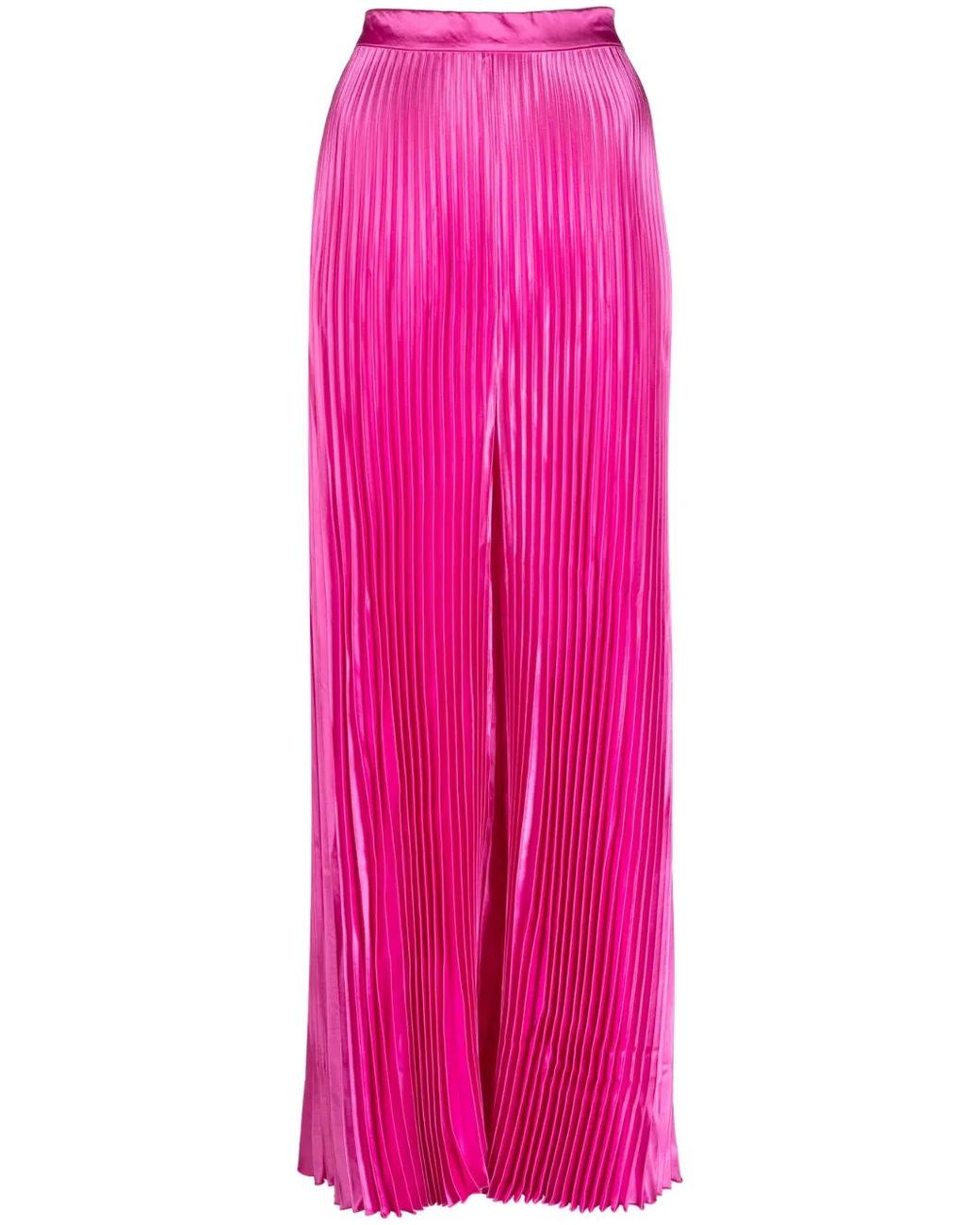 L'idée Pink Pleated High-Waisted Trousers
