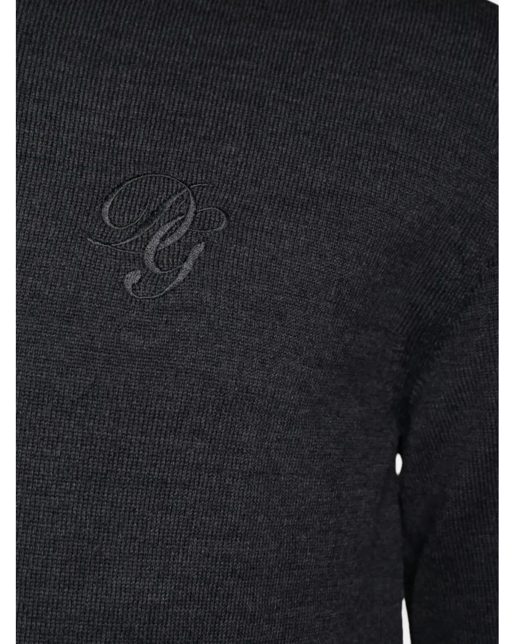 Dolce & Gabbana Blue Dg Logo-Embroidered Sweater for men