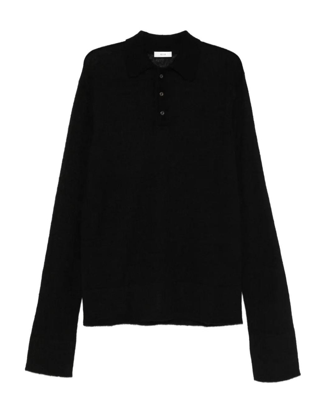 Rier Black Button Fastening Polo Shirt for men