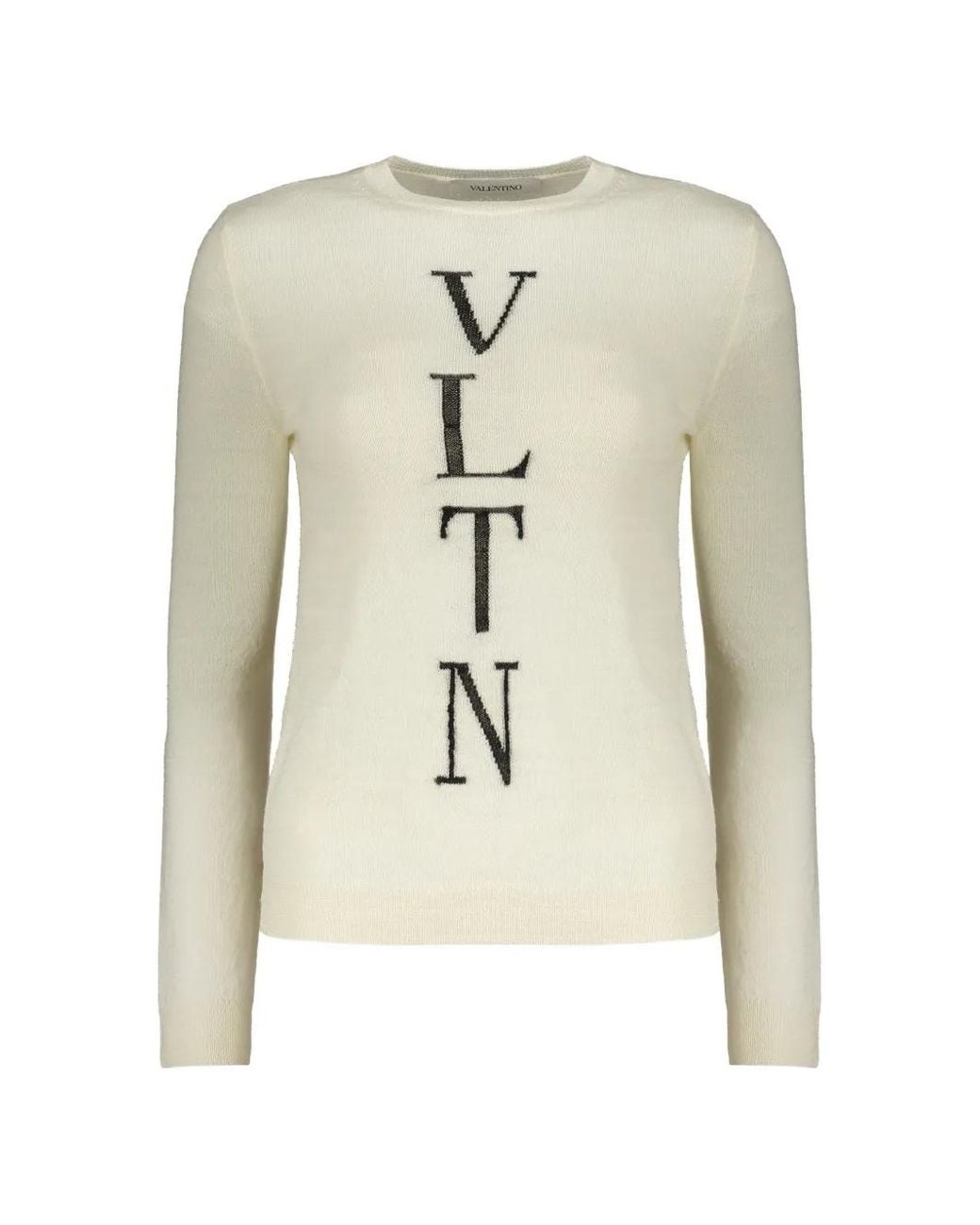 Valentino Garavani White Wool Crew-Neck Sweater