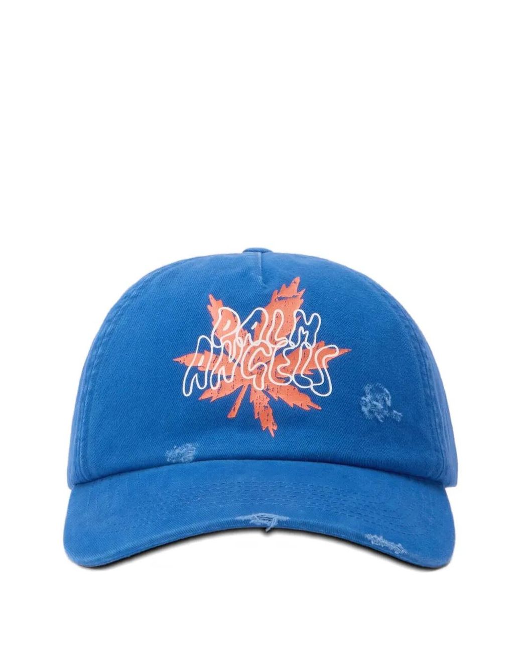 Palm Angels Blue Casquette À Effet Usé for men