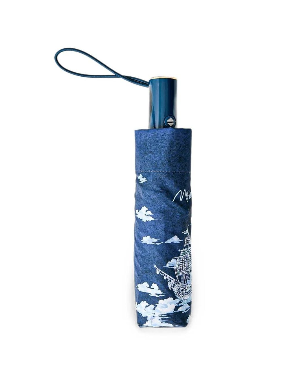 Moschino Blue Cloud-Print Ship-Motif Umbrella