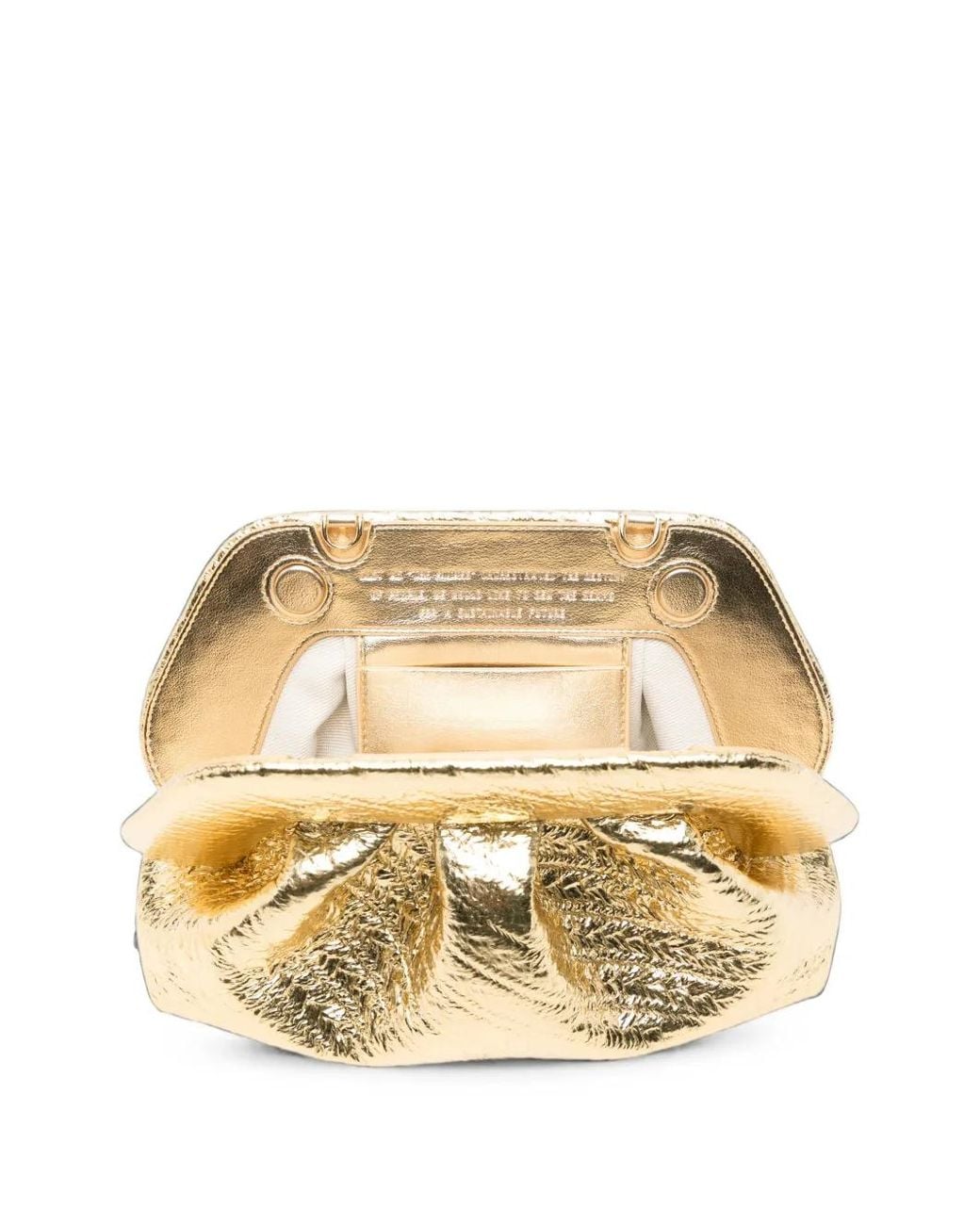 THEMOIRÈ Medium Bios Metallic-Effect Hemp Clutch Bag