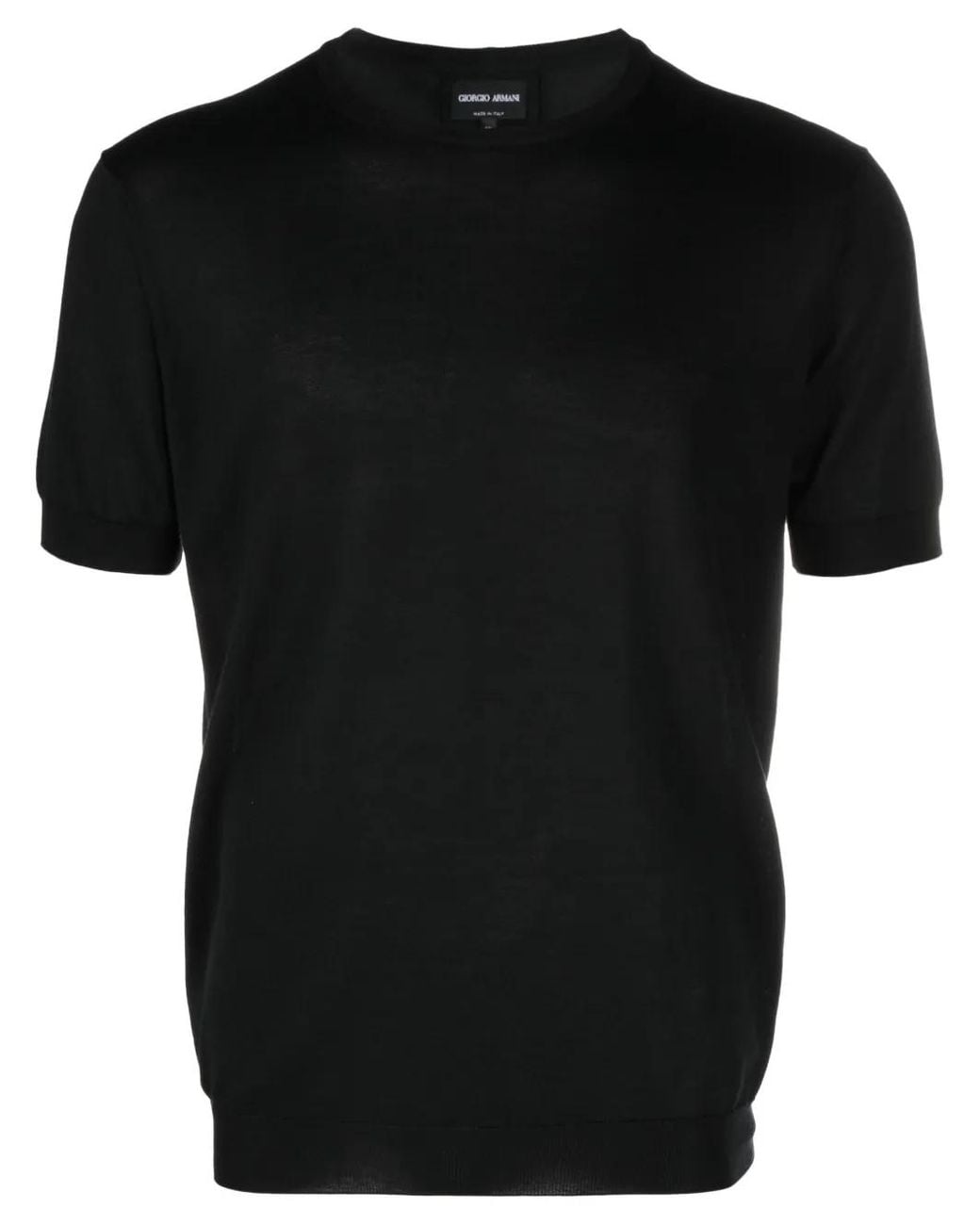 Giorgio Armani Black Fine-Knit T-Shirt for men