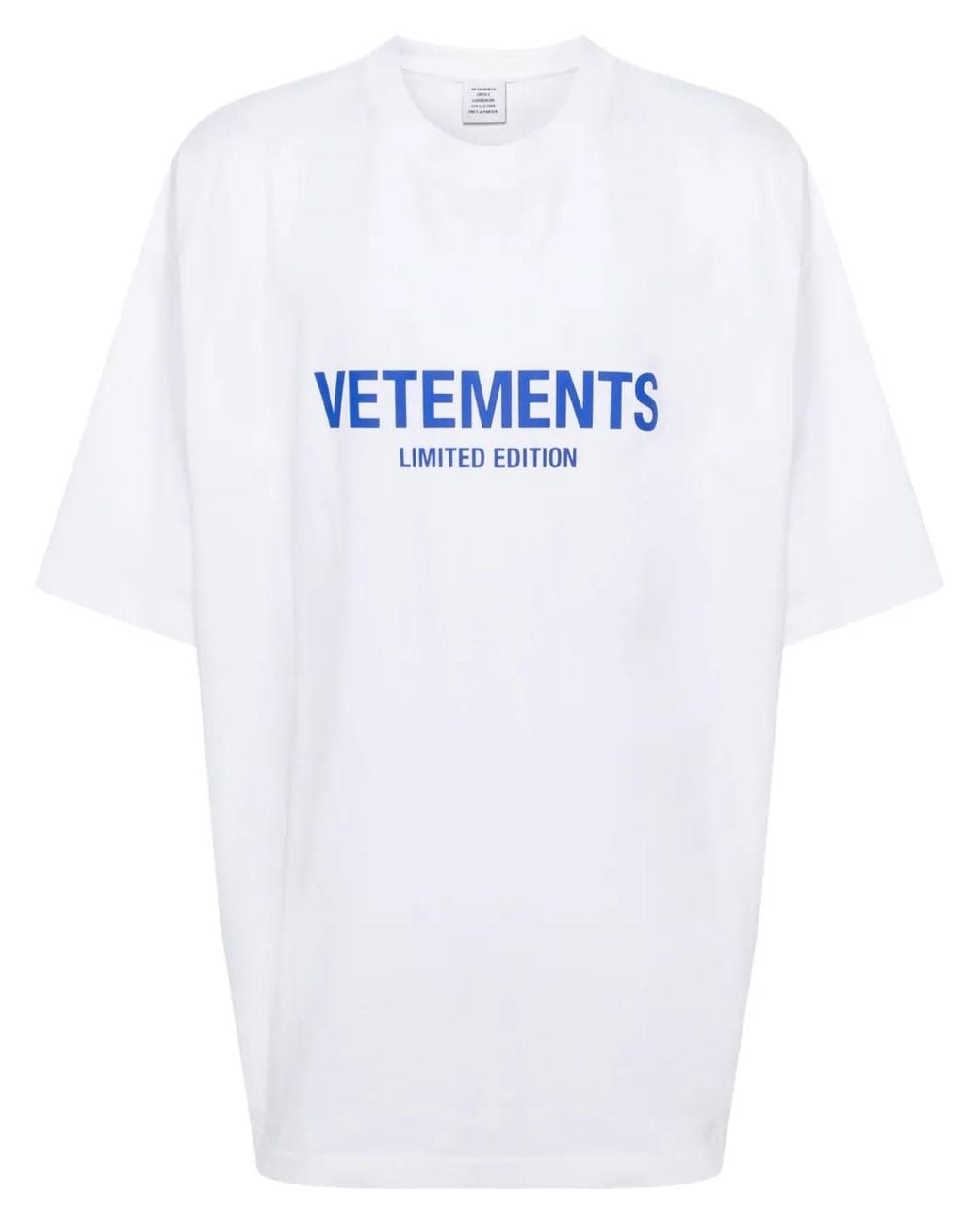 Vetements White Logo-Print Cotton T-Shirt
