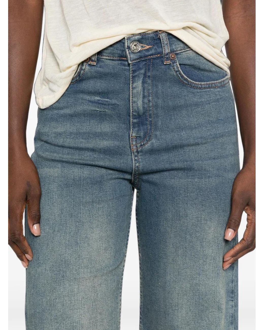 Ottod'Ame Blue Faded-Effect Jeans