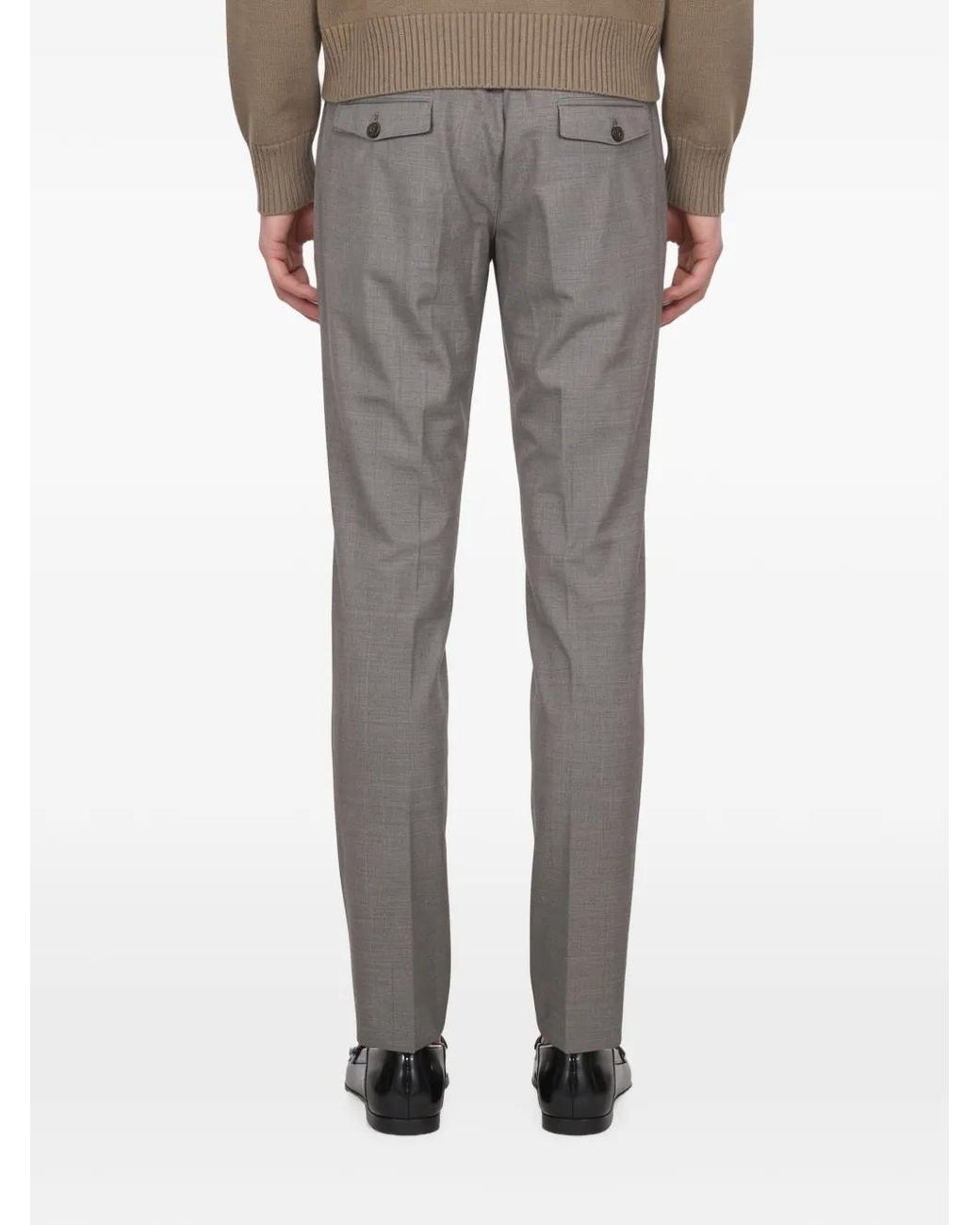 Eleventy Gray Drawstring Pleated Trousers for men