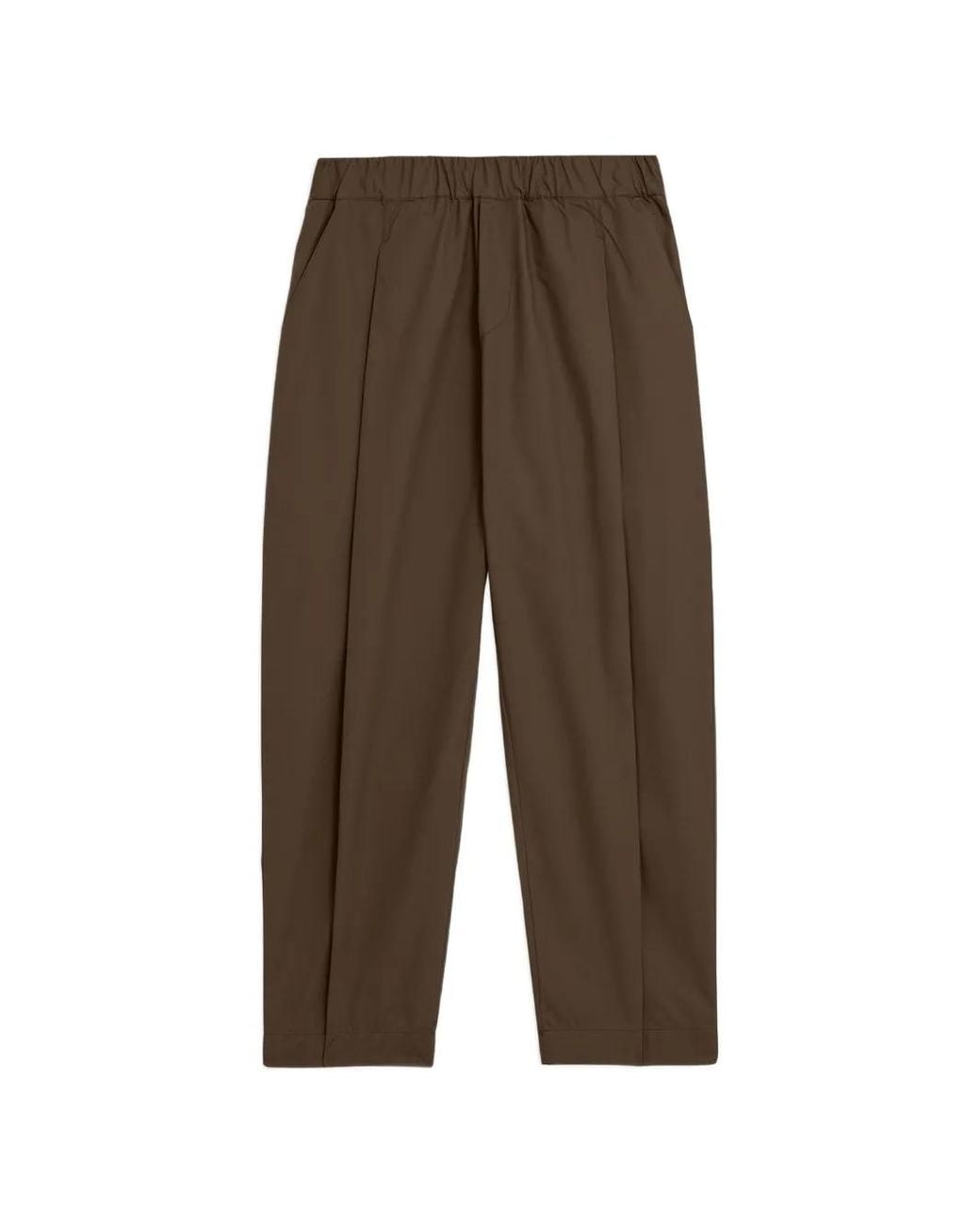 A PAPER KID Brown Poplin Trousers for men