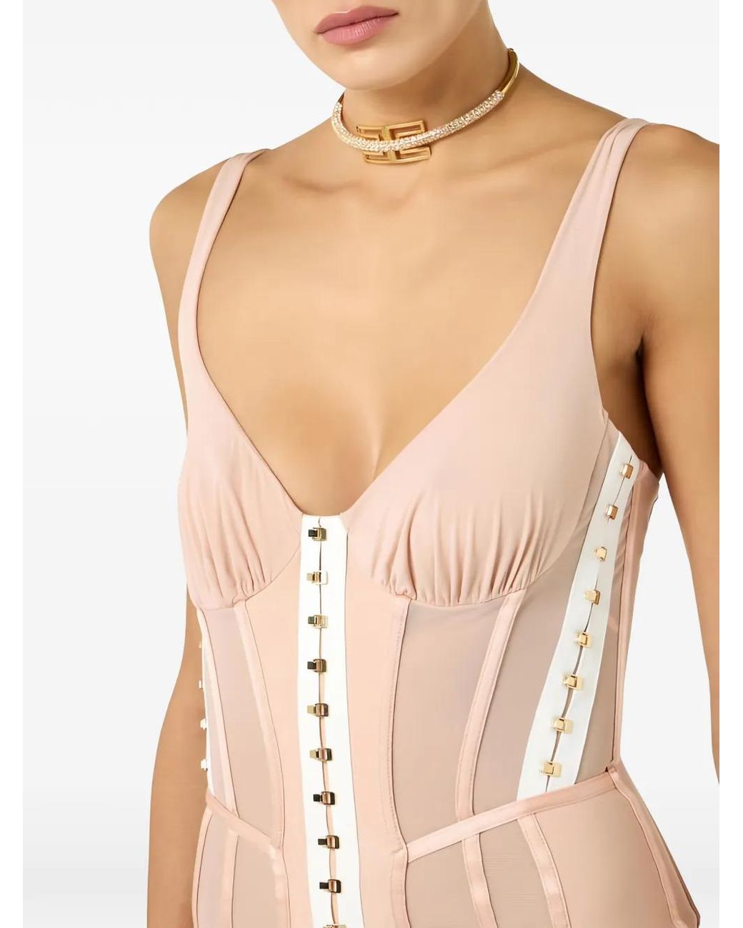 Elisabetta Franchi White Bustier Dress