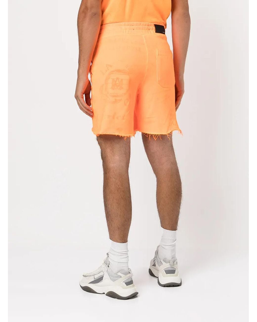 Amiri Orange Logo-Print Track Shorts for men