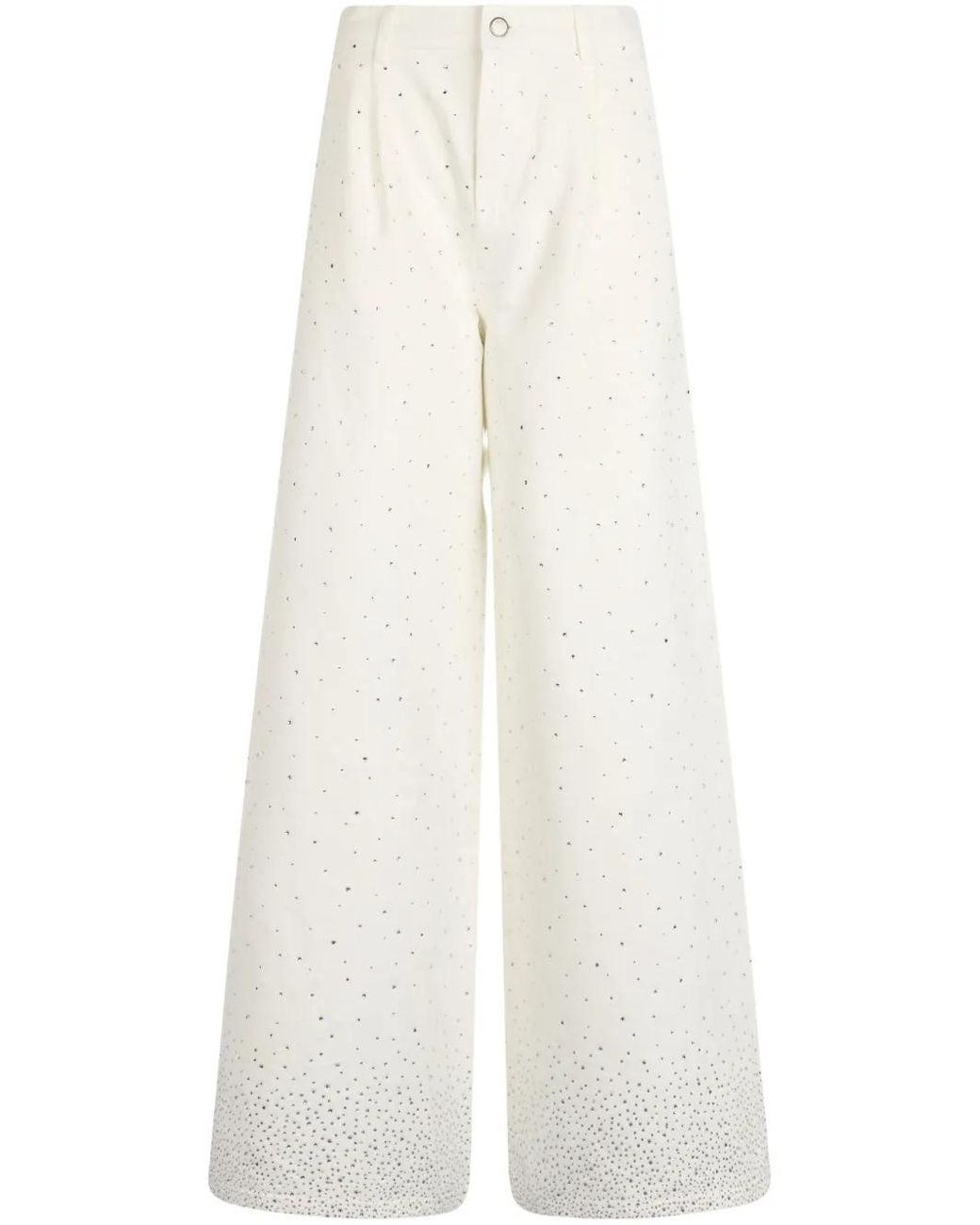 Liu Jo White Rhinestone-Embellished Flared Jeans