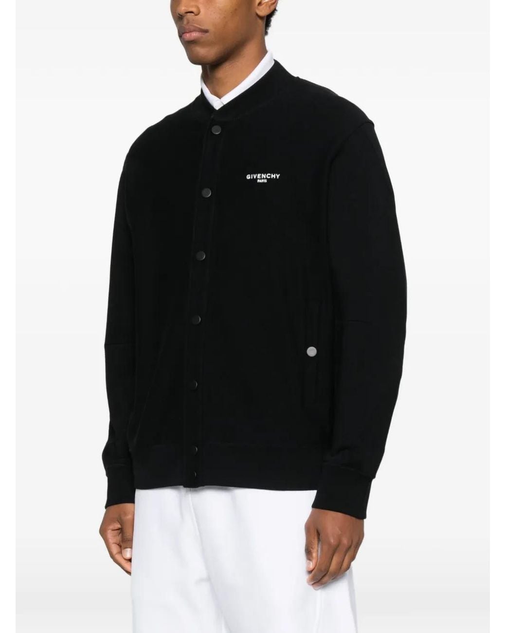 Givenchy Black Buttoned Bomber Jacket for men