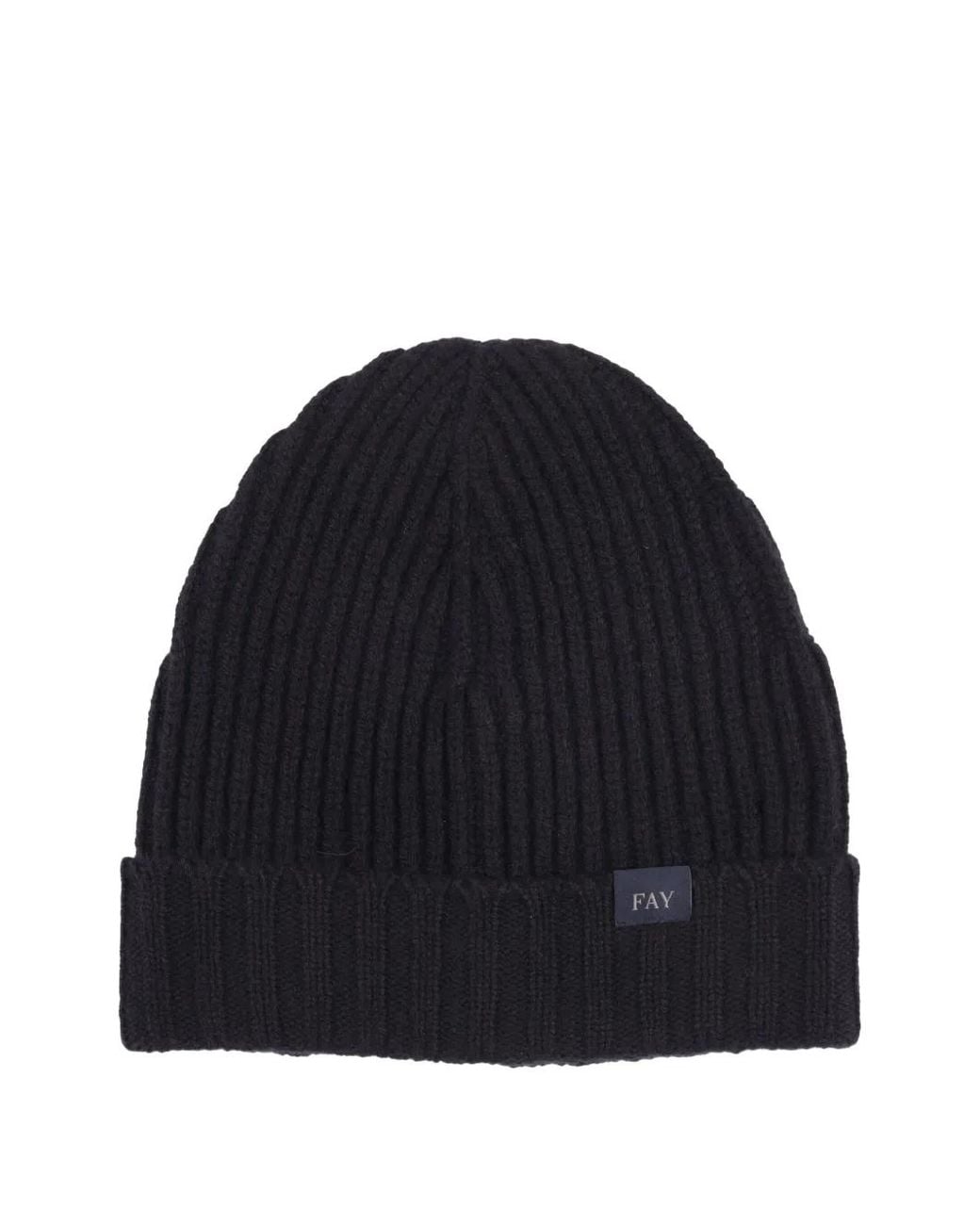 Fay Blue Ribbed Beanie Hat for men