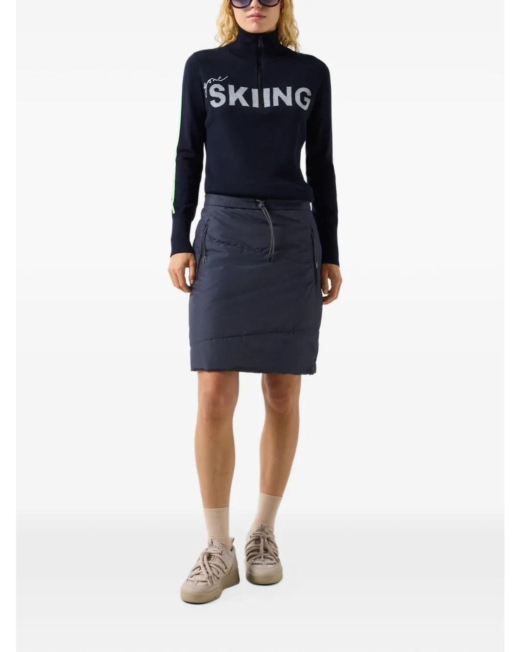 Bogner Fire + Ice Blue Belva Quilted Mini Skirt