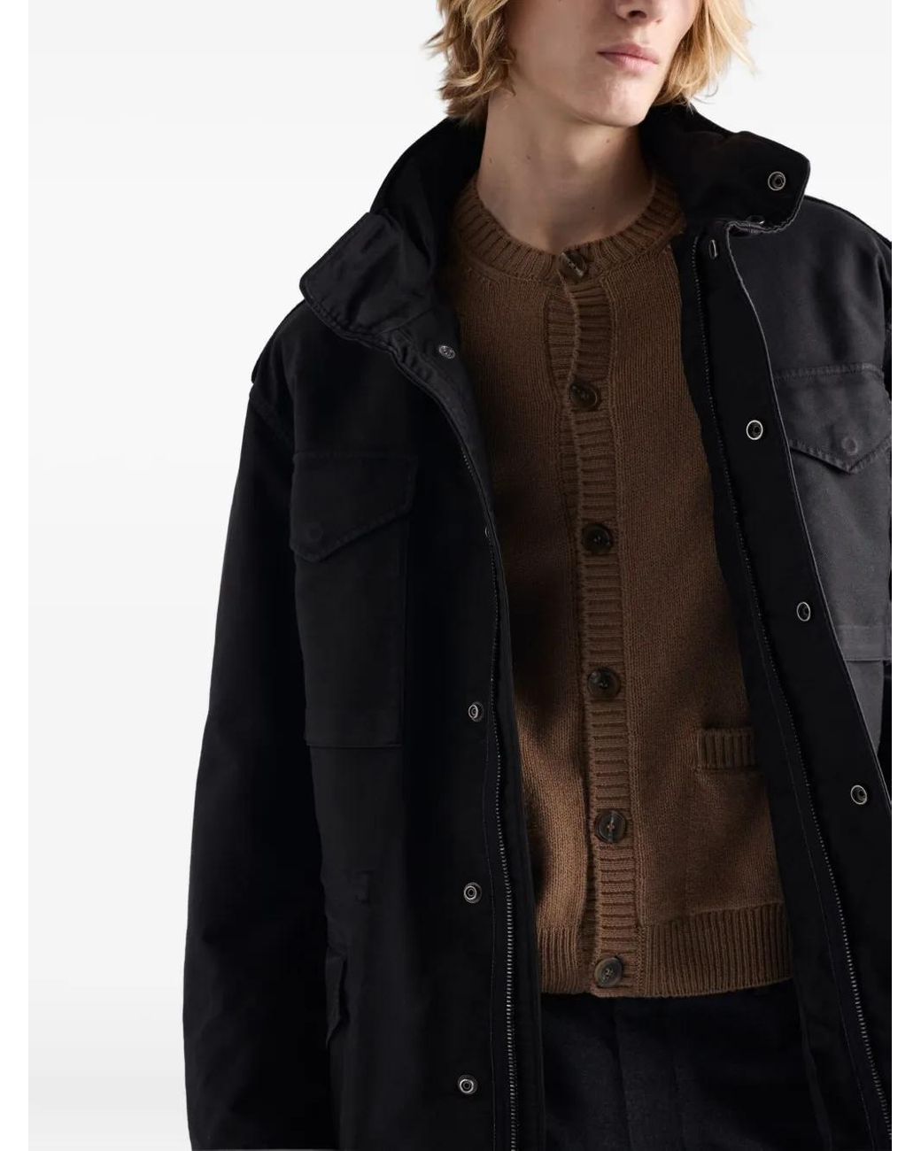 Prada Button-Up Vest Met Patch in het Brown voor heren
