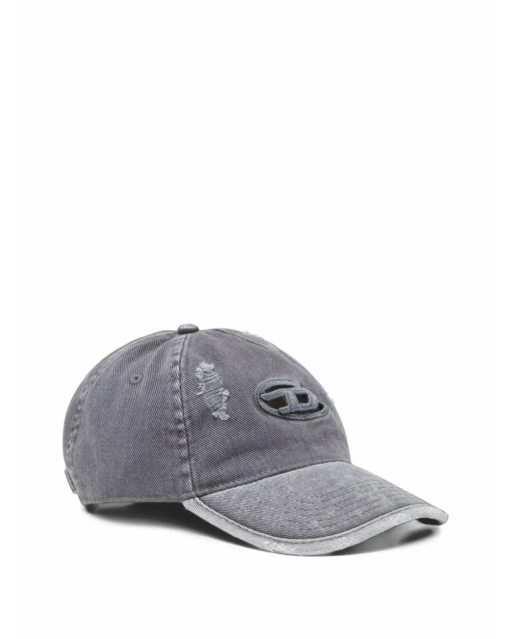DIESEL Gray Oval-D Baseball Cap for men
