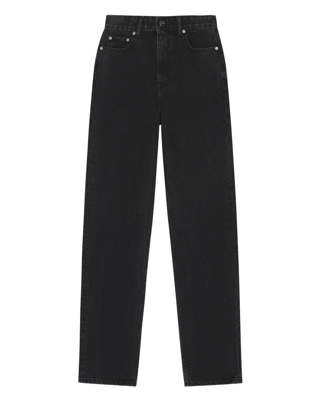 Ganni Black Straight-Leg Jeans
