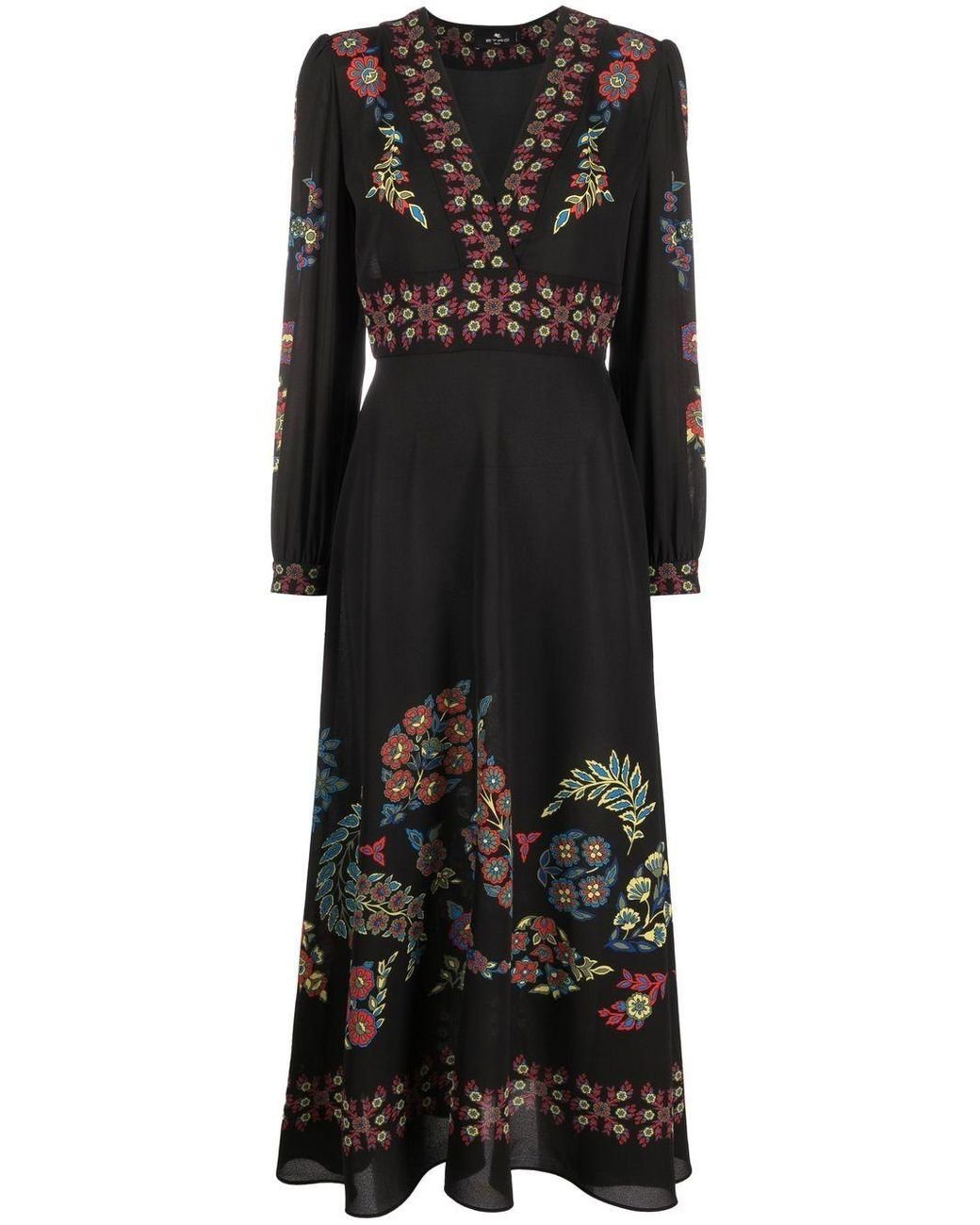 【関税&送料込】Etro Floral Foliage Print Chenille Long Dres ETRO Belted floral-print silk-crepon maxi dress | NET-A-PORTER