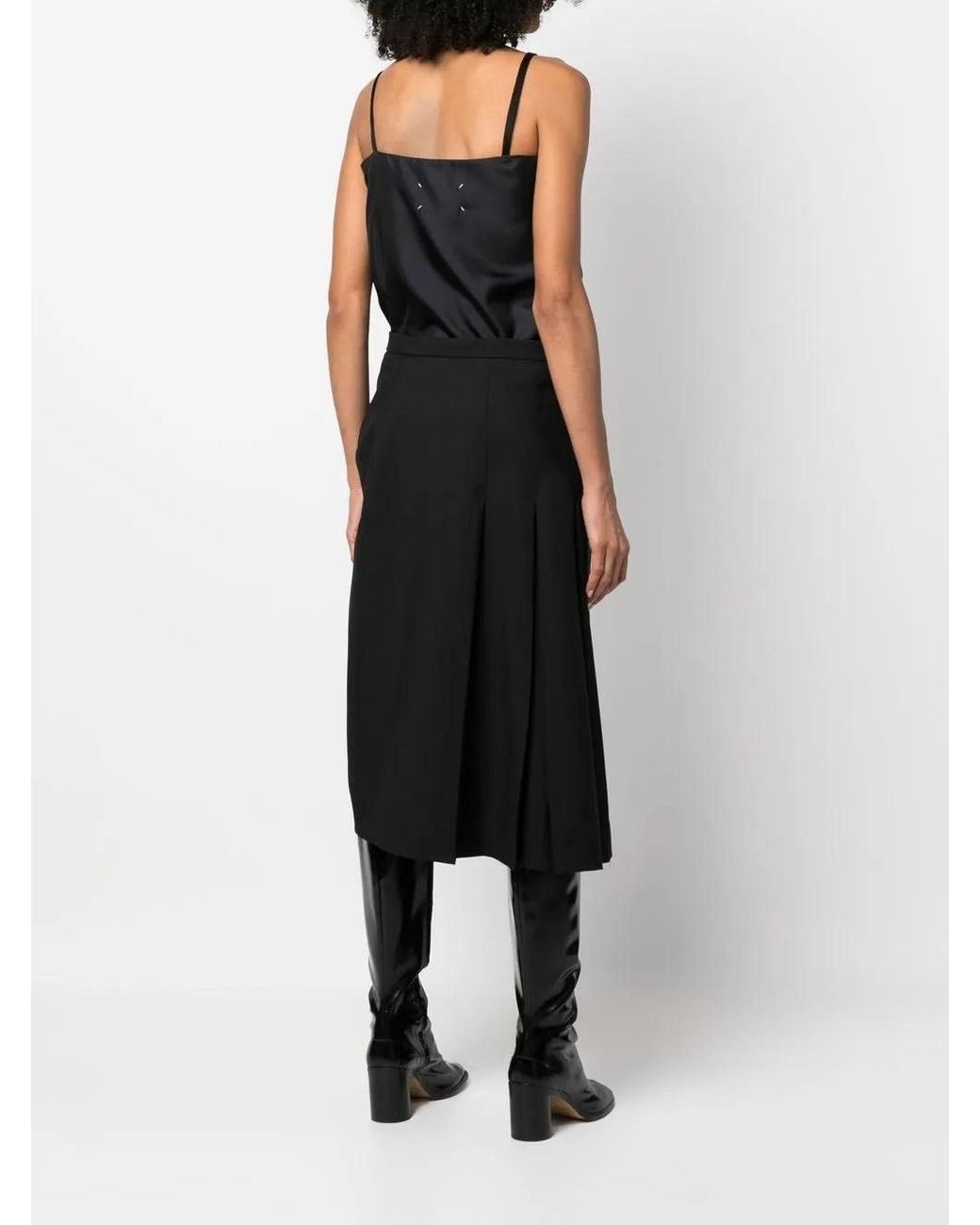Maison Margiela Black Reworked Square Neck Midi Dress