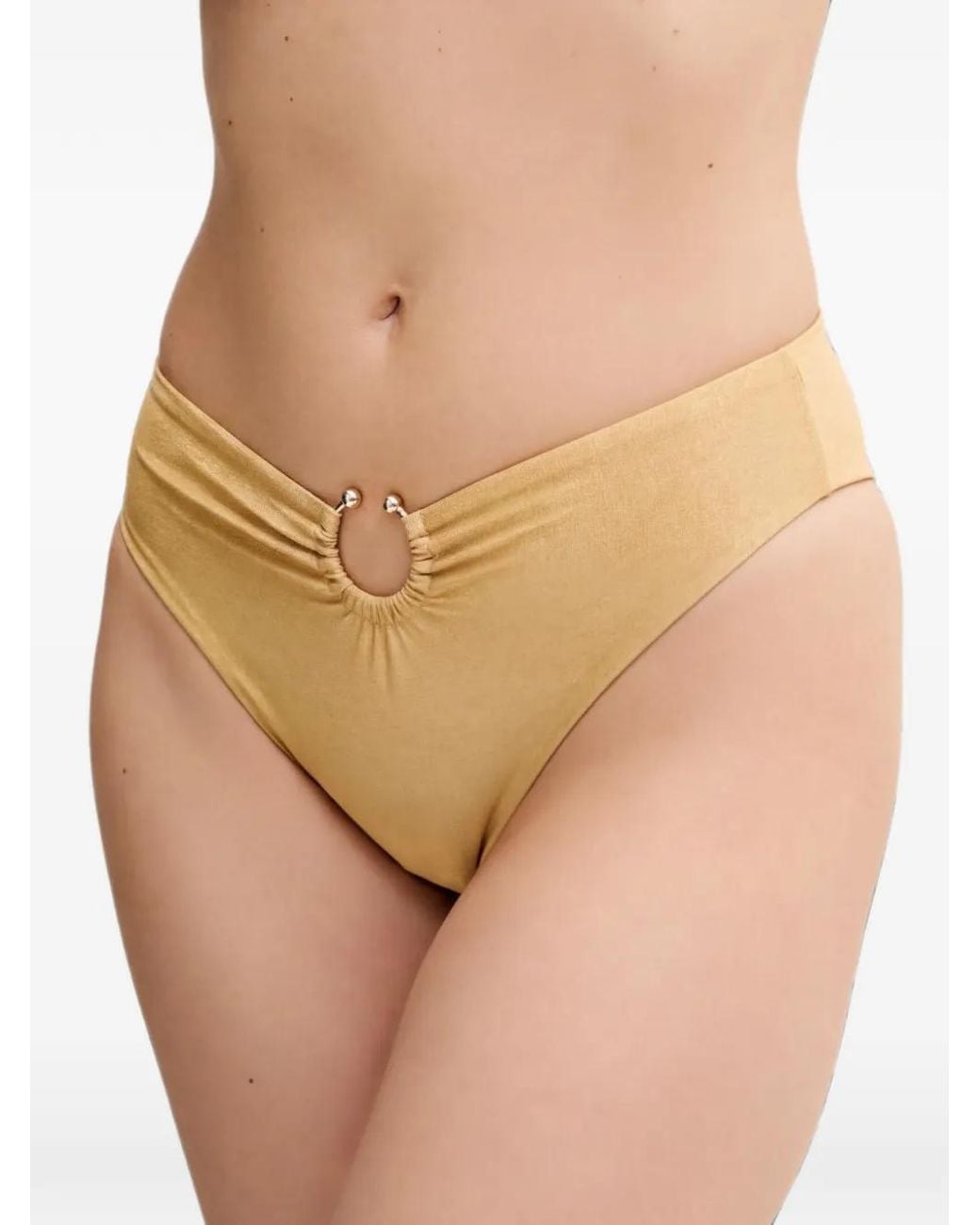 Guess Natural Ring-Detail Bikini Bottoms