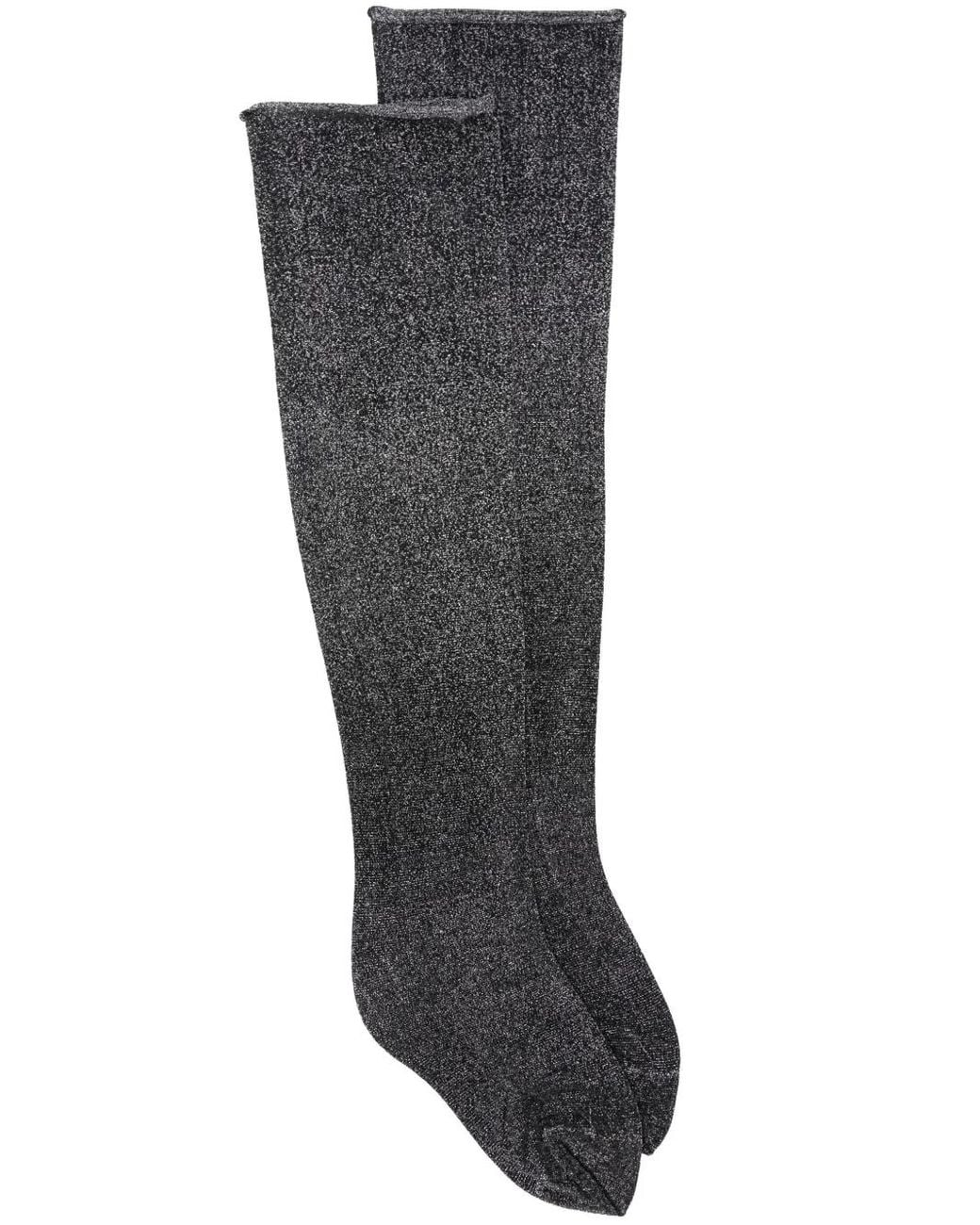 Maison Close Gray Lurex-Detail Stockings