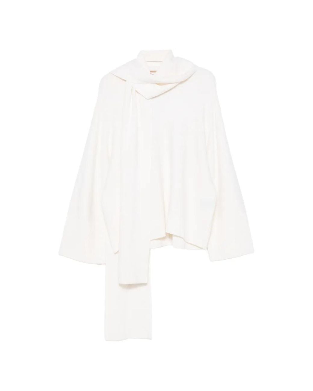 Maglione Con Dettaglio Sciarpa di Barbara Bui in White
