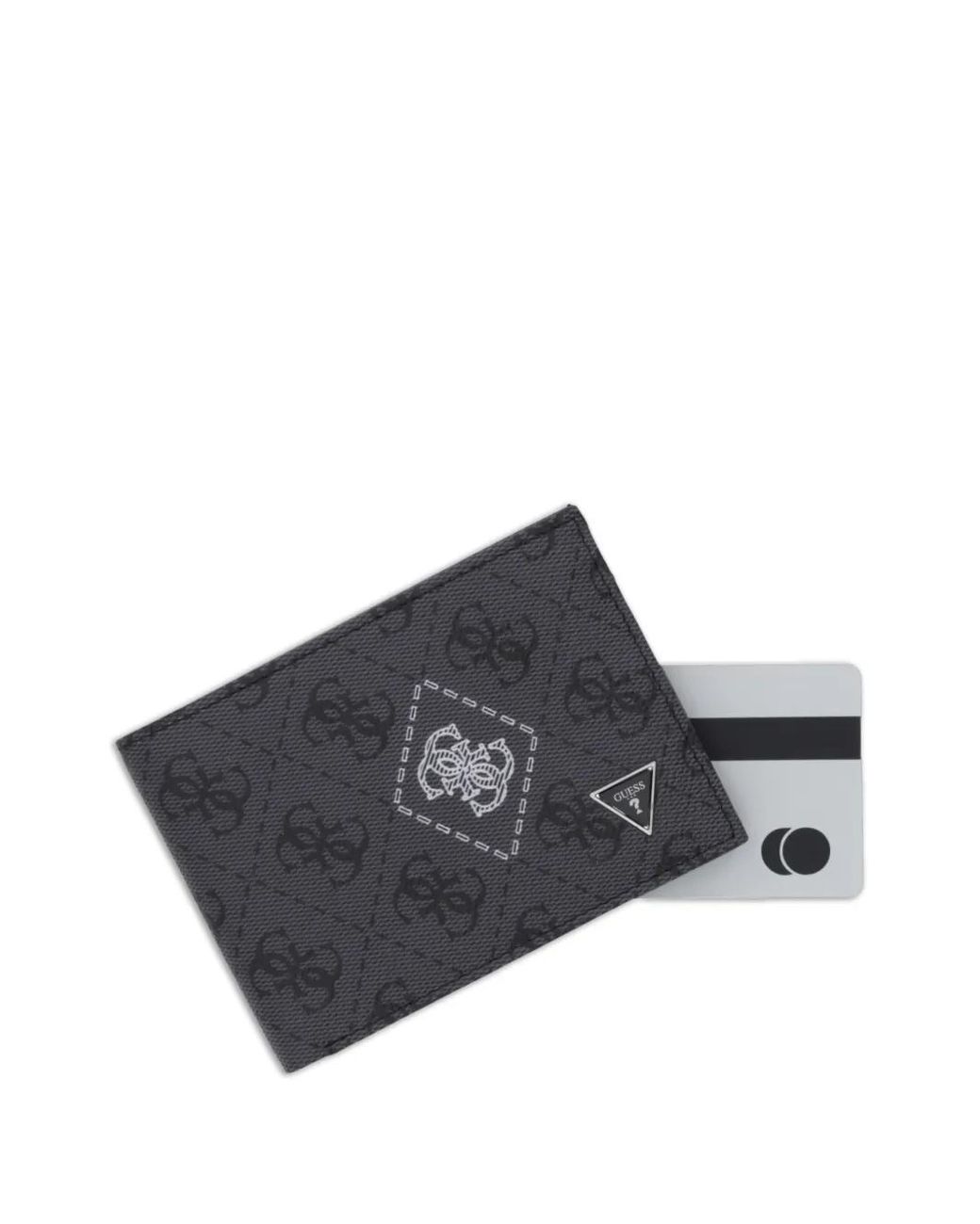 Guess Gray Portefeuille En Cuir À Design Pliant for men
