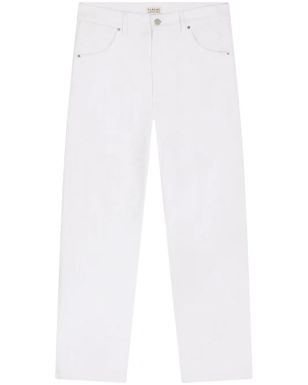 Fursac White Logo-Embroidered Jeans for men