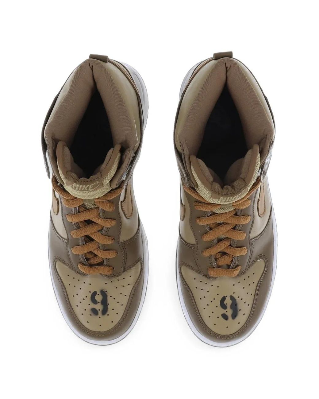 SWJP Brown X Nike Dunk High Stencil-Print Sneakers for men