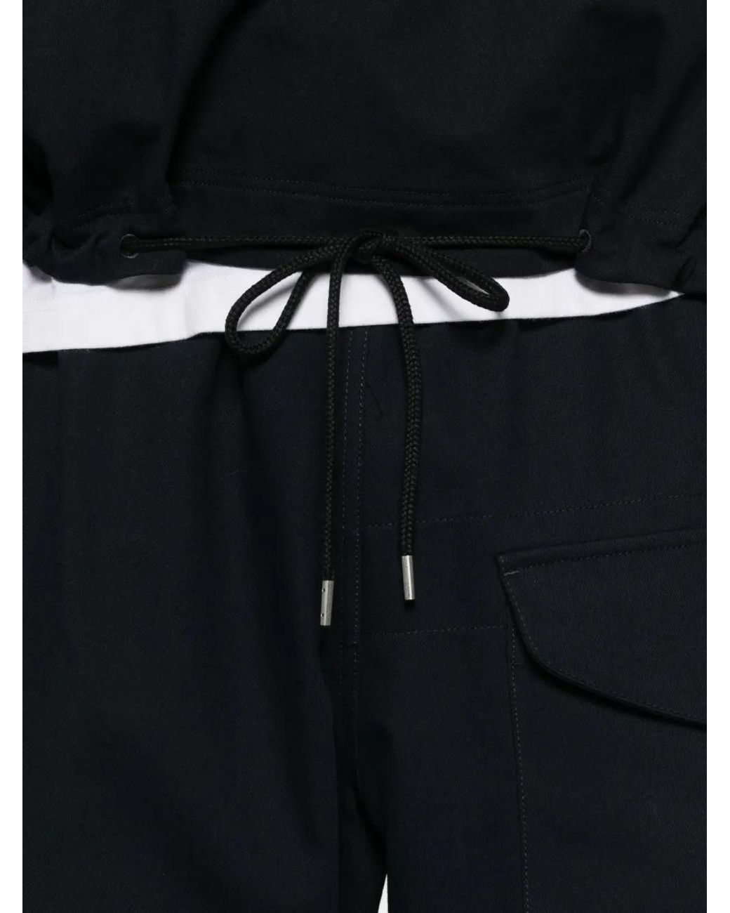 Studio Nicholson Black Drawcord-Hem Chest-Pocket Shirt for men