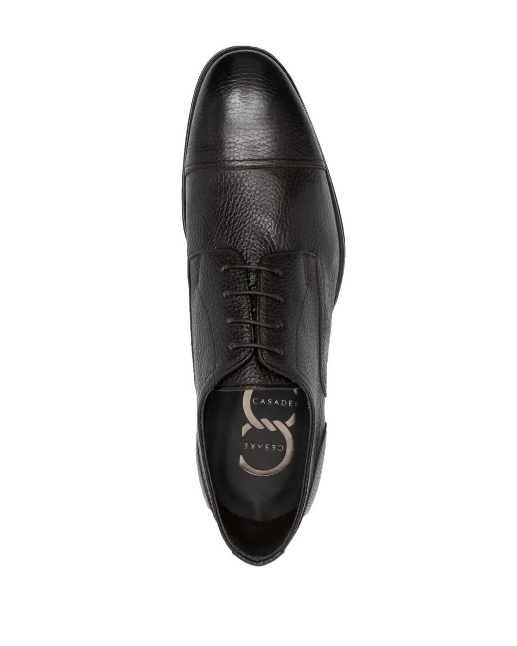 Casadei Black Anticato Leather Derby Shoes for men