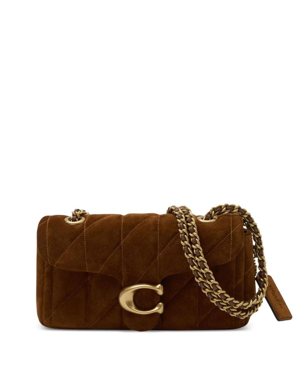 COACH Brown Quilted Suede Tabby Shoulder Bag 20 With