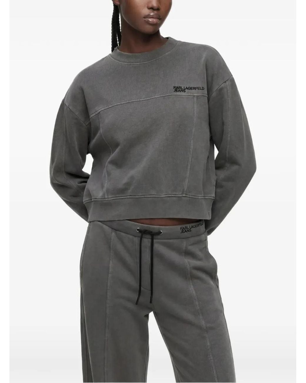 Karl Lagerfeld Gray Boxy Washed Sweatshirt