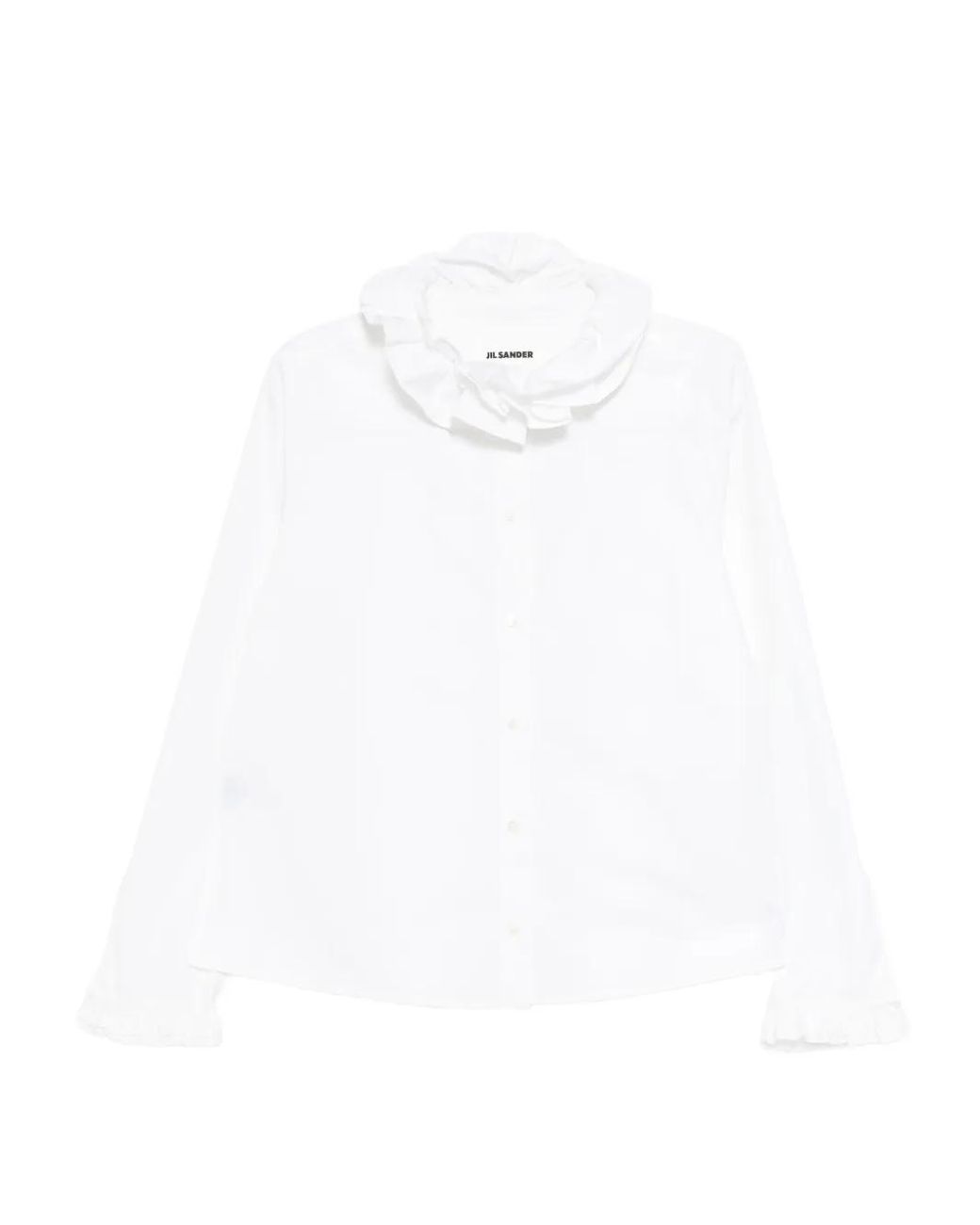 Jil Sander White Ruffled Shirt