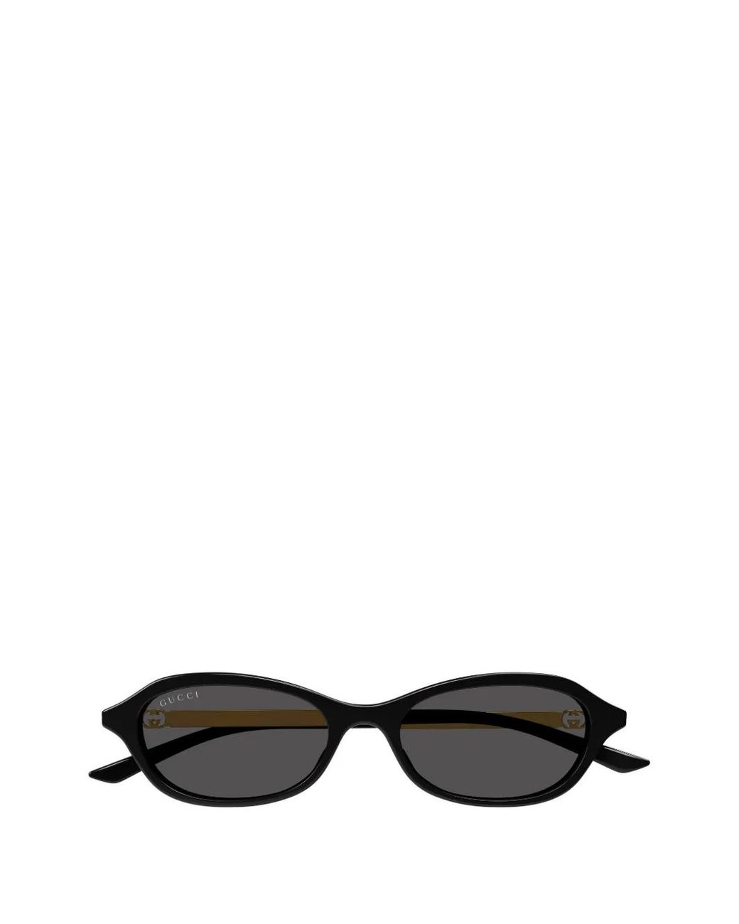 Gucci Black Interlocking G Crystal-Embellished Oval-Frame Sunglasses